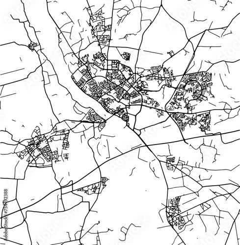 Silhouette map of Deventer Netherlands