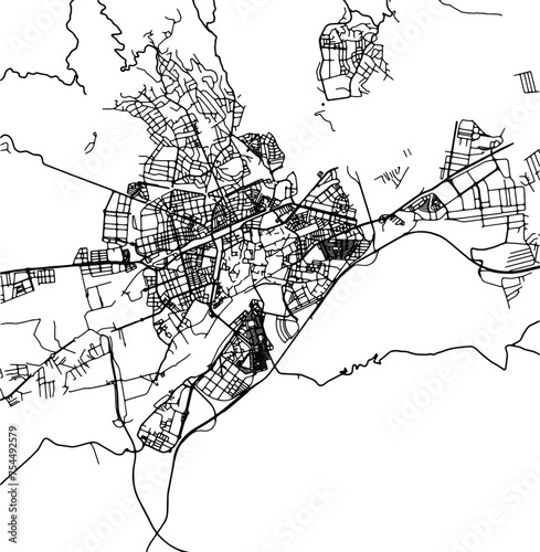 Silhouette map of Cordoba Spain