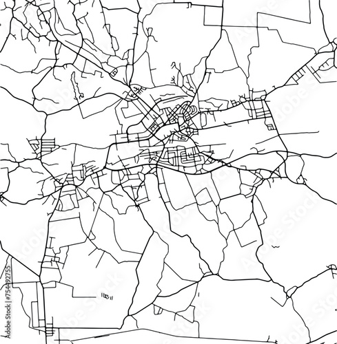Silhouette map of Cakovec Croatia