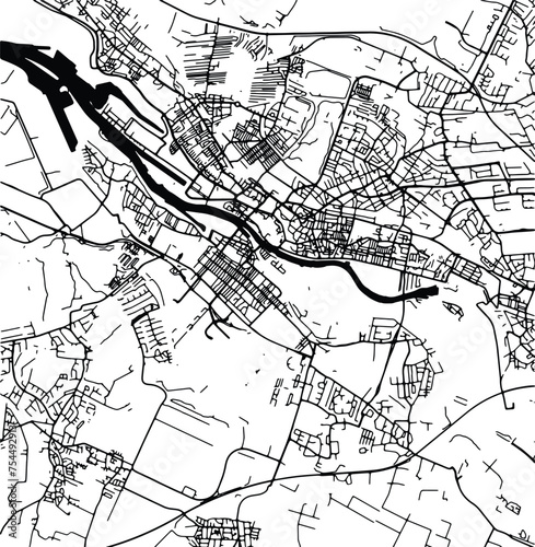 Silhouette map of Bremen Germany