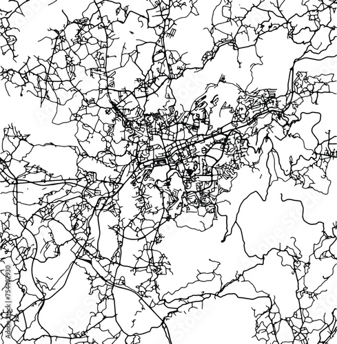 Silhouette map of Braga Portugal