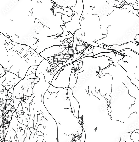 Silhouette map of Bolzano Italy