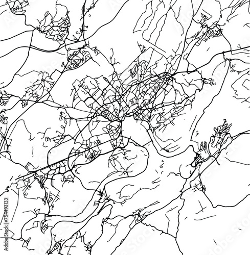 Silhouette map of Besancon France