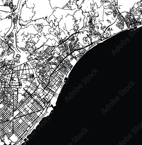 Silhouette map of Badalona Spain