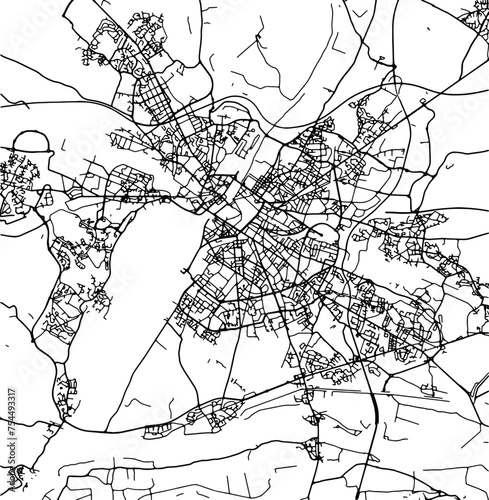 Silhouette map of Angers France