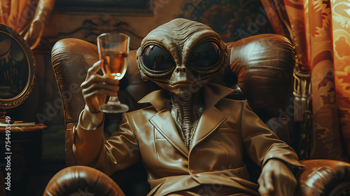alien with brandy