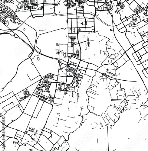 Silhouette map of Amstelveen Netherlands