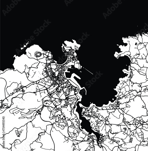 Silhouette map of A Coruna Spain