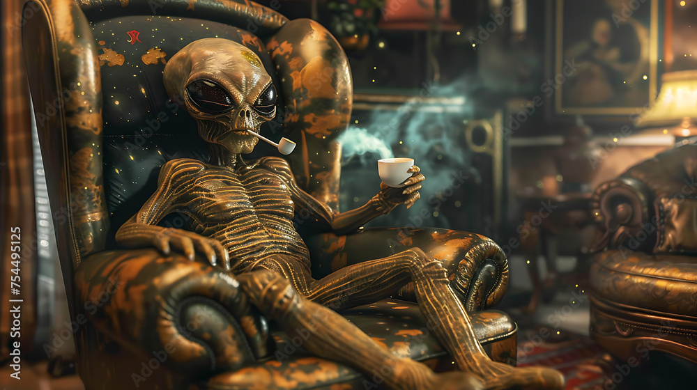 Fototapeta premium alien at home