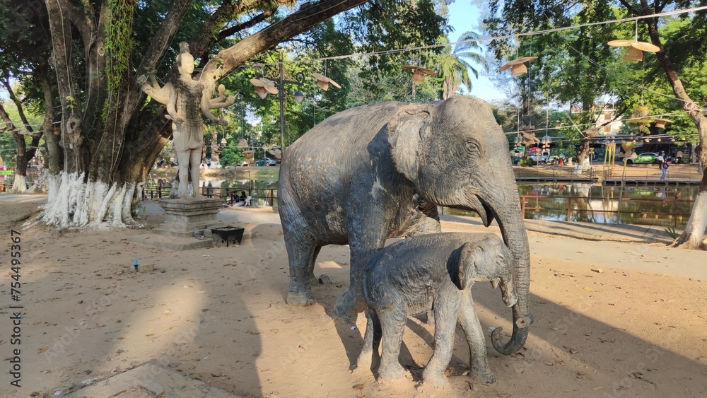 Fototapeta premium Statue éléphant, Siem Reap