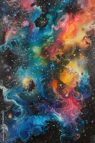  The cosmic background presents a vast expanse of stars, nebulae, and galaxies, evoking a sense of awe and wonder at the mysteries of the universe © Anna
