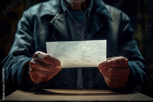 Person Holding Piece of Paper