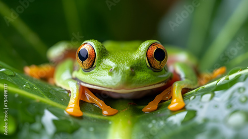Captivating Frog Peeking Out - Unique and Vibrant Image, Generative AI