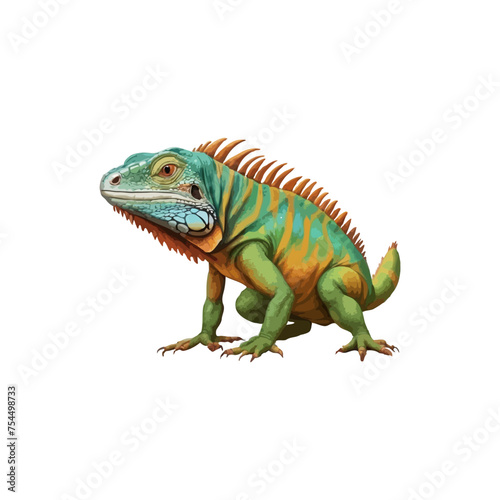 Iguana mascot logo design vector with modern illustration concept style for badge, emblem and t shirt printing. Green iguana illustration. American Iguana vector Logo © Sakib