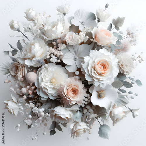 wedding bouquet on white Background