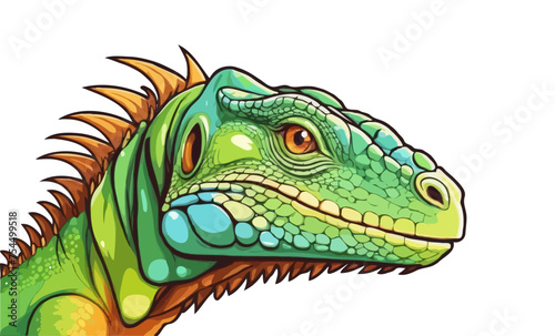 Iguana mascot logo design vector with modern illustration concept style for badge  emblem and t shirt printing. Green iguana illustration. American Iguana vector Logo