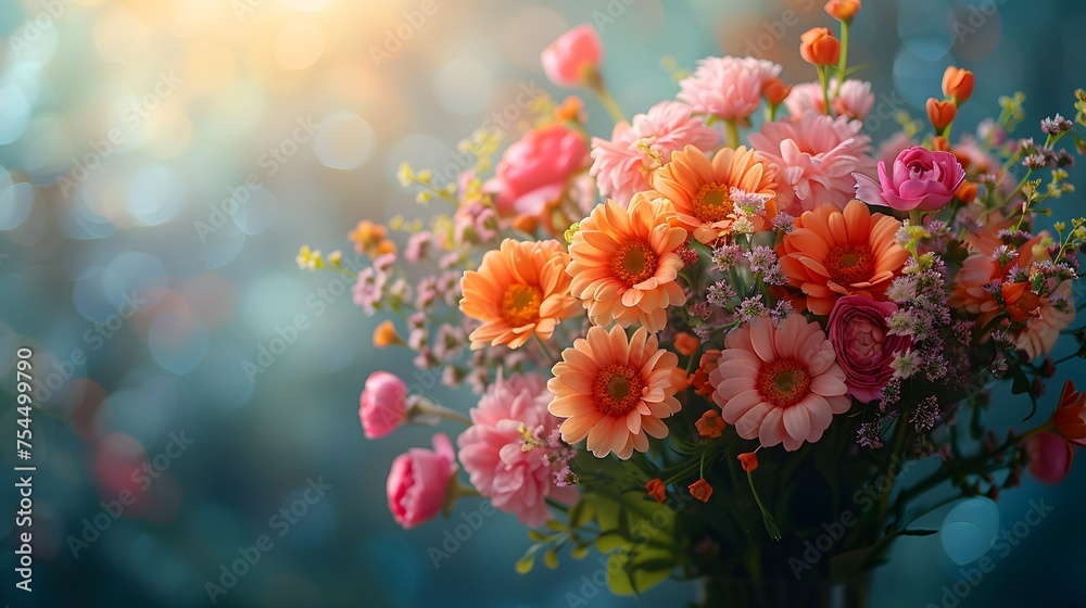 A vibrant bouquet of spring flowers in full bloom