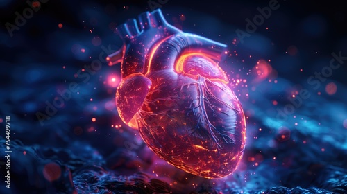 3d mockup of a heart shown in abstract animation