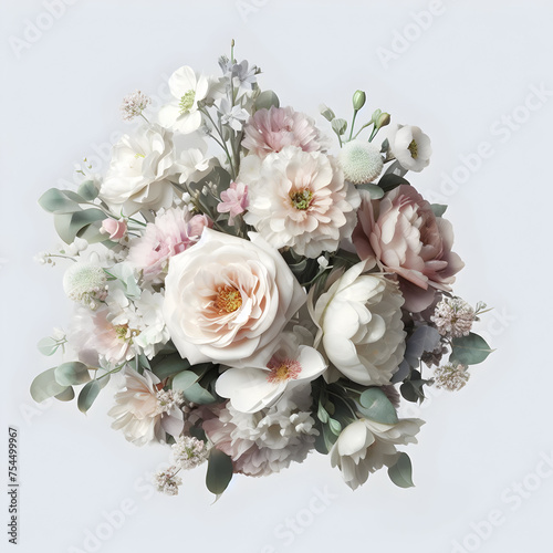 wedding bouquet on white Background