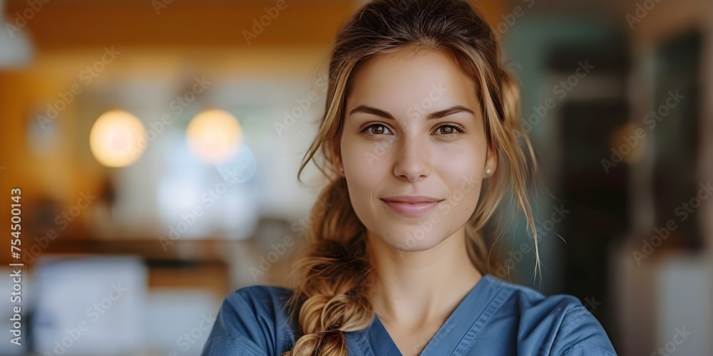 A person exuding assurance and ease in a dental office radiating healthcare confidence. Concept Healthcare Confidence, Dental Office Vibe, Assured Posture, Professional Environment