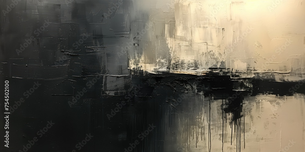 Abstract Black and White Painting: Modern Art for Contemporary Spaces