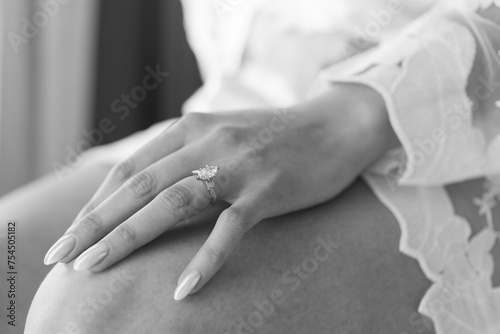 Close up of wedding ring, A wedding ring is a finger ring typically worn at the base of the left ring finger, indicating that its wearer is married, usually forged from metal, traditionally gold or an © Arturo Verea