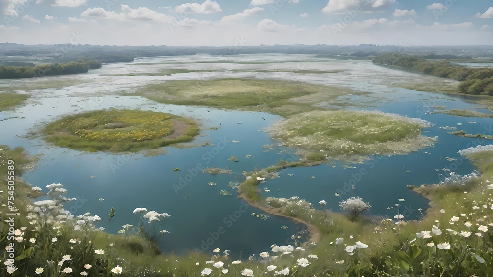 landscape with river landscape with river