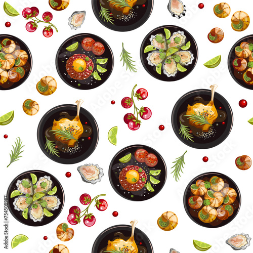 Seamless pattern on a transparent background food