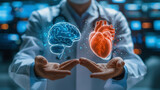 Doctor and advancements innovations with new medical technology for treatment to diagnose and treatment in brain and heart, cardiovascular system. 