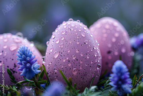 Easter eggs in pink color