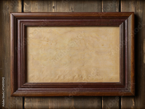 wood frame with a line of the border on old rustic vintage paper