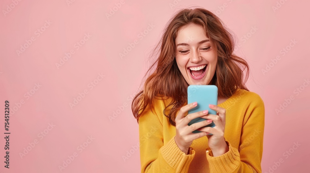 A Woman Texting On Cell Phone. A Woman Texting On Cell Phone.