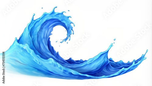 Ocean water wave isolated on a white background