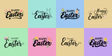 Happy Easter Lettering Text Quotes Collection: Typography, Calligraphy Slogans, Generative AI