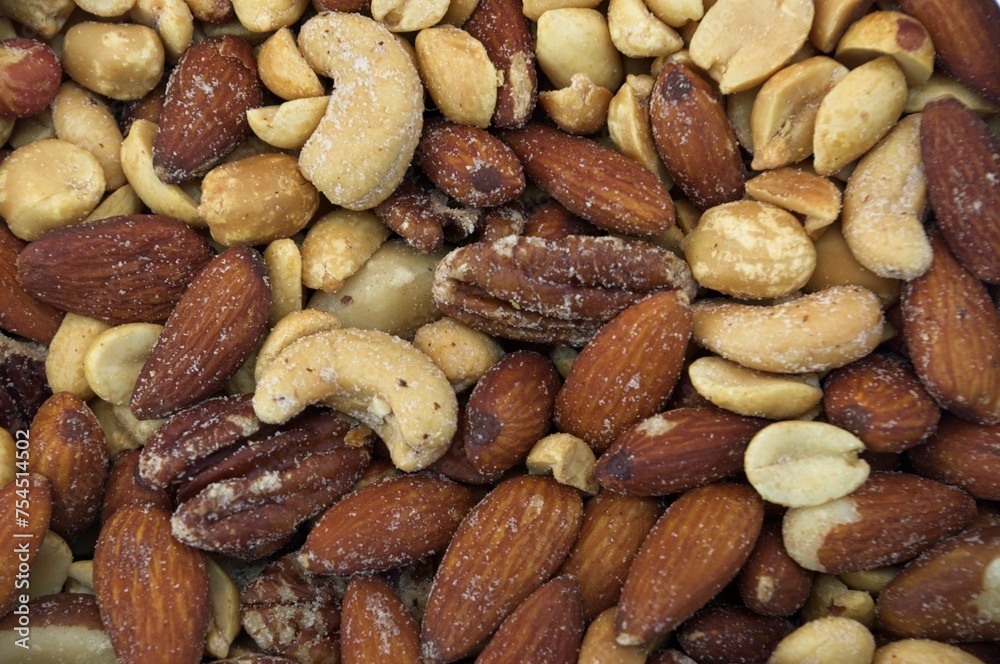 Salted mixed nuts filling the frame Salted mixed nuts filling the frame
