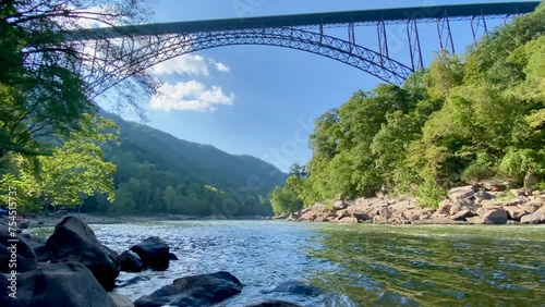 New River Gorge National Park and Preserve, West Virginia. New River Bridge as seen from Fayette Station. 