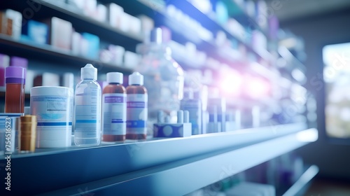 Medicine Bottles in Drug Store