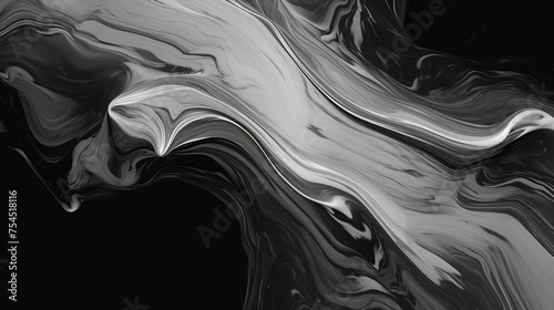 Abstract Black and White Marble Ink Texture