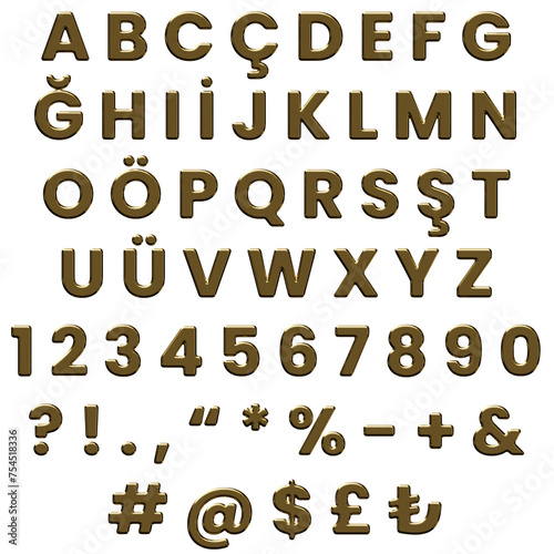 Gold Alphabet, Metallic letters and numbers, Golden Alphabet Atlas