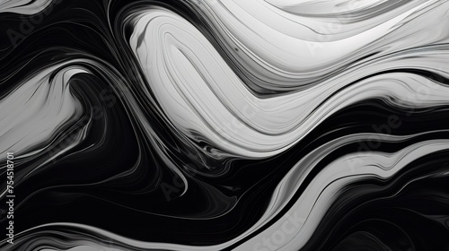 Abstract Black and White Marble Ink Texture