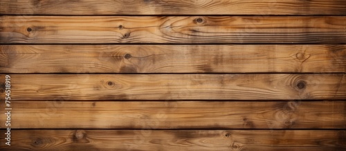 A detailed view of a wooden plank wall made of fresh wood, showcasing the natural texture and patterns. The planks are arranged closely together, creating a rustic and warm atmosphere.