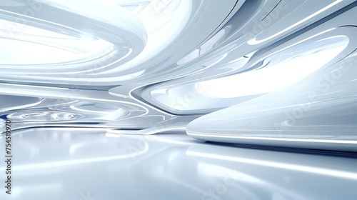 Abstract White Futuristic Background 8k