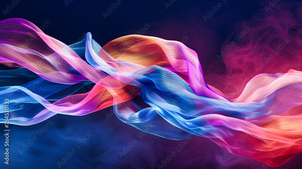 Dynamic Abstract Wave in Bright Colors, Smoke and Fire Design with Neon Elements, Conceptual Artistic Background Dynamic Abstract Wave in Bright Colors, Smoke and Fire Design with Neon Elements, Conceptual Artistic Background