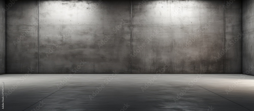 An empty concrete room bathed in darkness, with three spotlights casting a bright glow on the wall. The stark contrast creates a focal point in the otherwise bare space. An empty concrete room bathed in darkness, with three spotlights casting a bright glow on the wall. The stark contrast creates a focal point in the otherwise bare space.