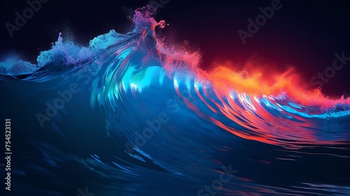 Big Neon Wave Background 8k © Devian Art