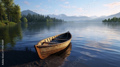 Boat on the Lake 8k © Devian Art
