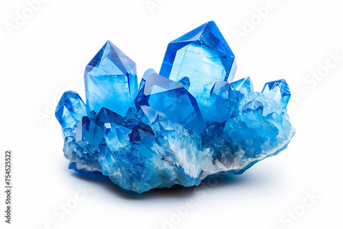 Blue cristal on white background