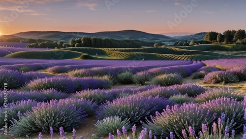 Abstrakter Hintergrund für Design, fabelhafte Lavendelfelder 2. photo