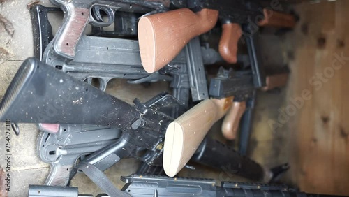 smuggling of illegal weapons vertical video photo