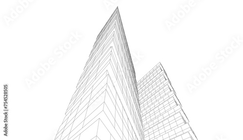 Abstract architecture 3d background  